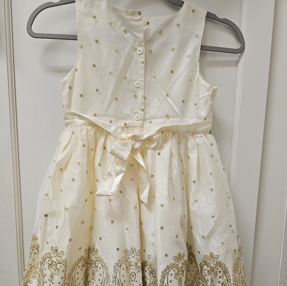 Girls cream and gold formal dress - Picture 2 of 2